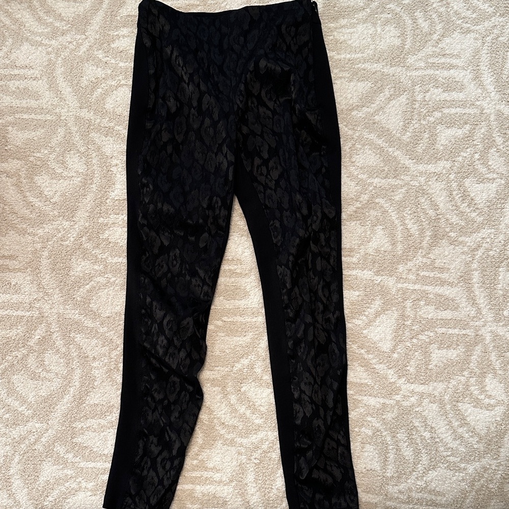 White House Black Market Black Patterned Skinny Pants